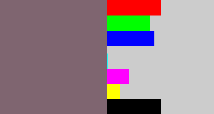 Hex color #7f6570 - purplish grey