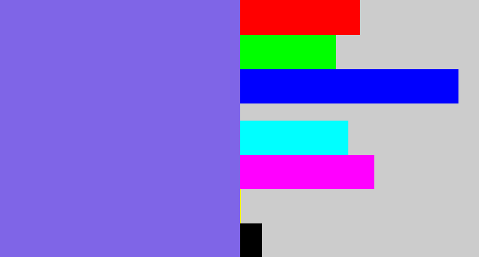 Hex color #7f65e7 - purpley
