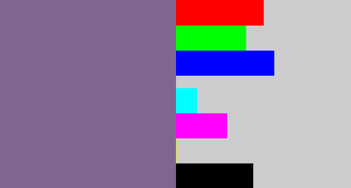 Hex color #7f6690 - grey purple
