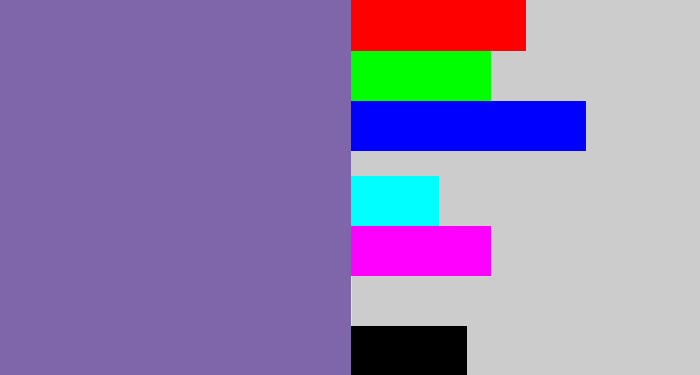 Hex color #7f66aa - dark lavender