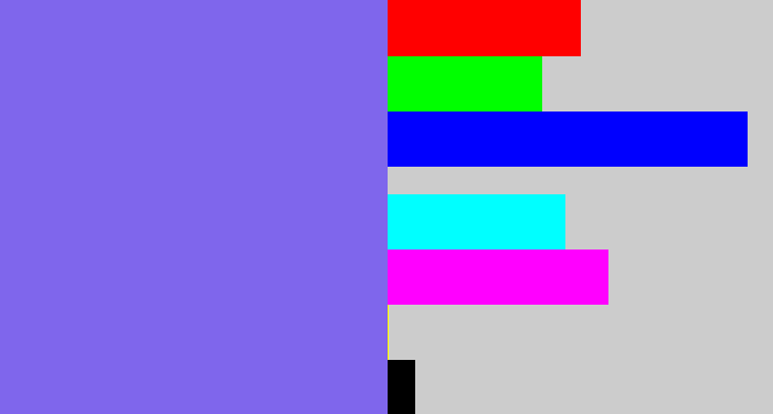 Hex color #7f66ec - purpley