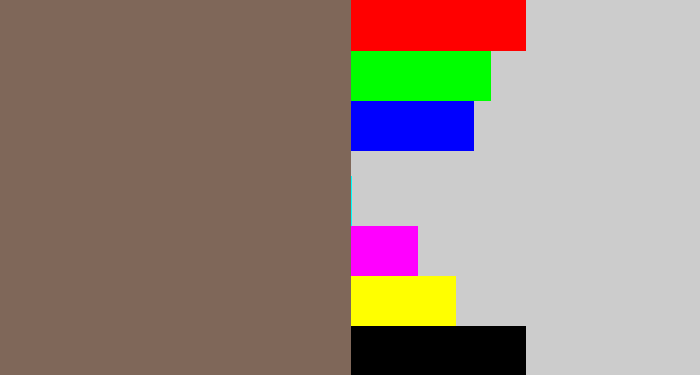 Hex color #7f6759 - grey brown