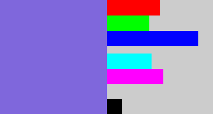 Hex color #7f67dc - purpley