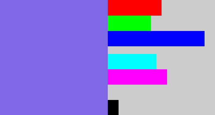 Hex color #7f67e5 - purpley