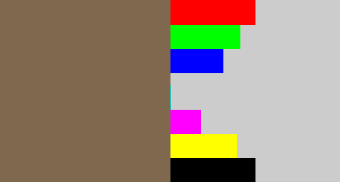 Hex color #7f684e - dark taupe