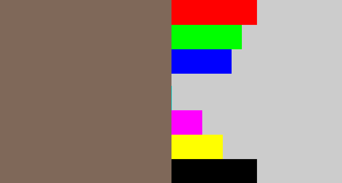 Hex color #7f6859 - grey brown