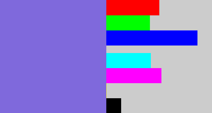 Hex color #7f69dc - purpley