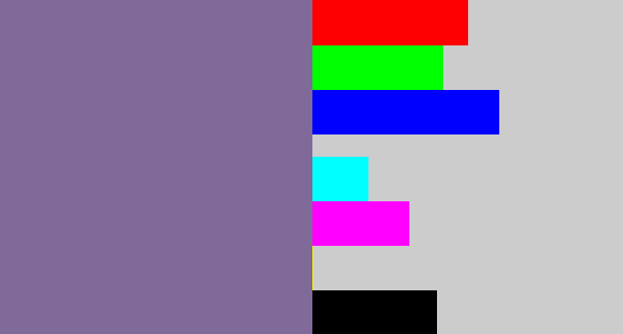 Hex color #7f6a9a - dark lavender