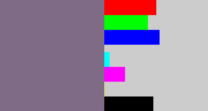 Hex color #7f6b86 - grey purple