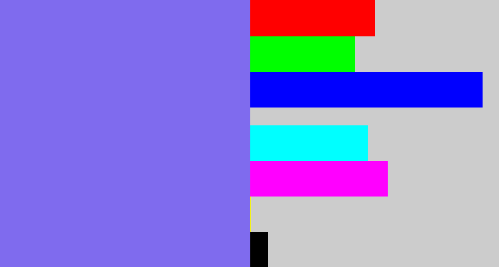 Hex color #7f6bee - purpley