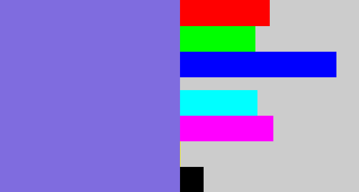 Hex color #7f6cdf - purpley