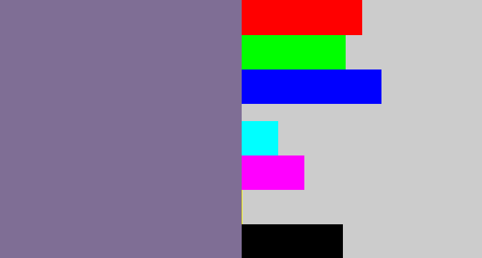 Hex color #7f6e95 - grey purple