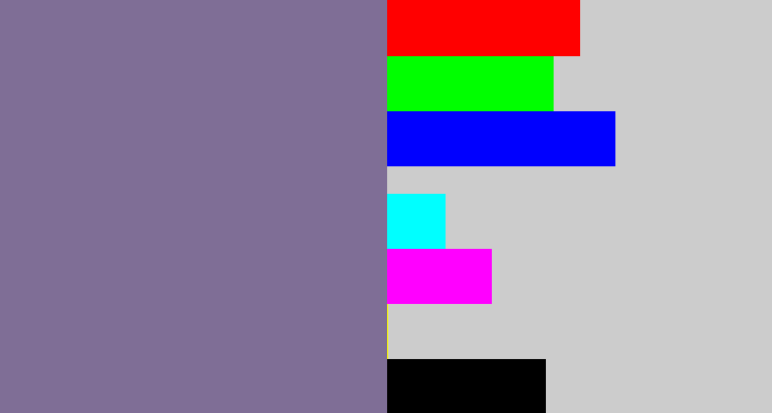 Hex color #7f6e96 - dark lavender