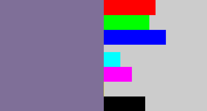 Hex color #7f6f98 - dark lavender