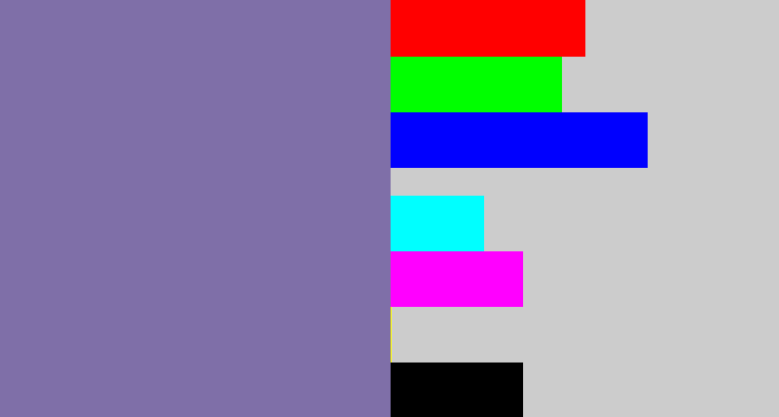 Hex color #7f6fa8 - dark lavender