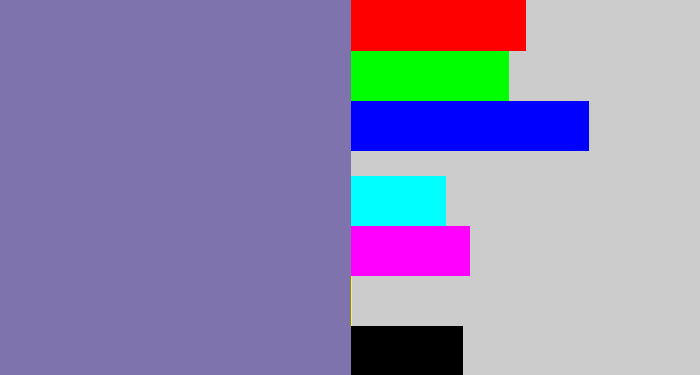 Hex color #7f73ae - dark lavender