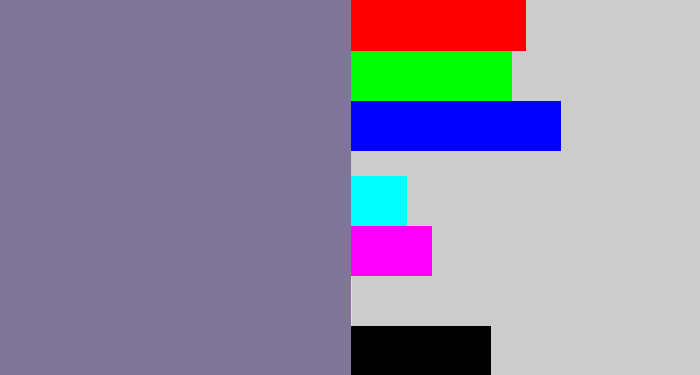 Hex color #7f7598 - greyish purple