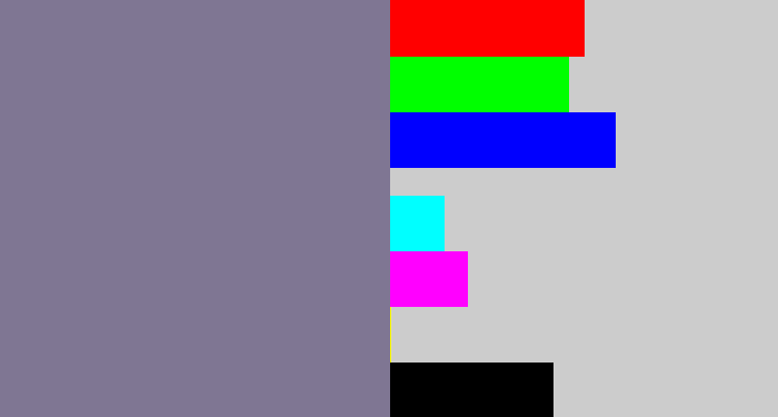 Hex color #7f7693 - greyish purple