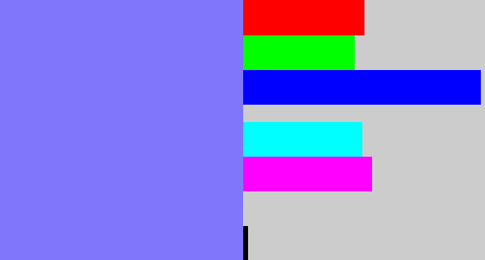 Hex color #7f76fb - periwinkle