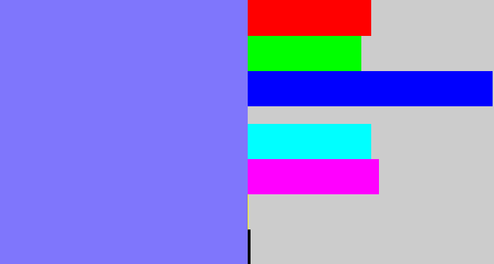 Hex color #7f76fc - periwinkle