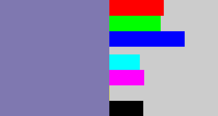 Hex color #7f78b0 - blue/grey