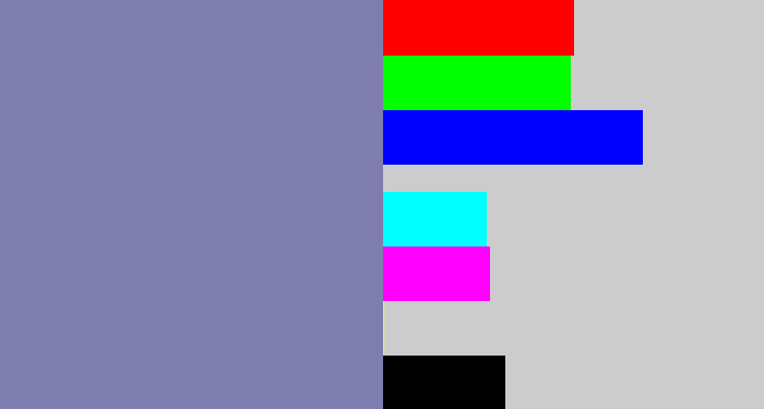 Hex color #7f7dad - blue/grey