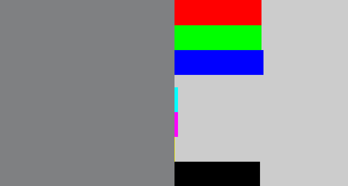 Hex color #7f8082 - medium grey