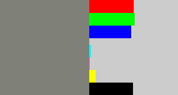 Hex color #7f8178 - medium grey