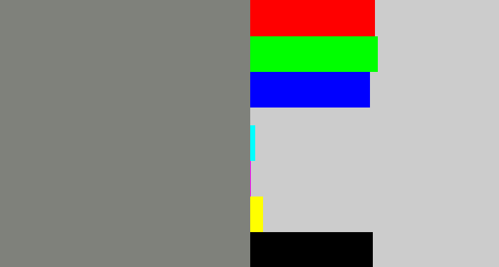 Hex color #7f817b - medium grey