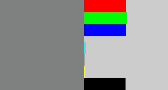 Hex color #7f8180 - medium grey