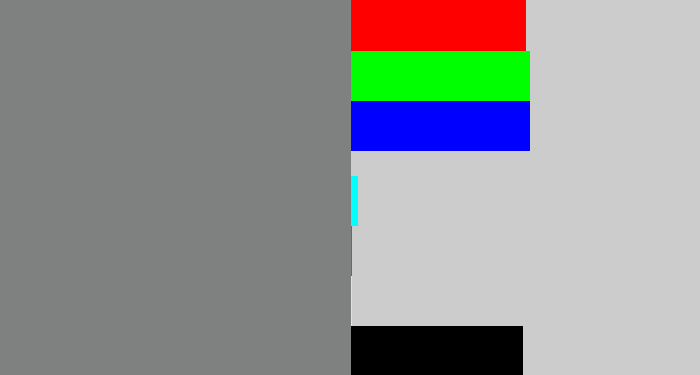 Hex color #7f8181 - medium grey