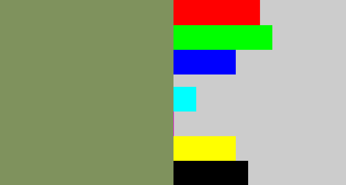 Hex color #7f925d - moss