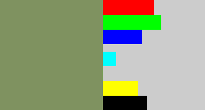 Hex color #7f9260 - moss
