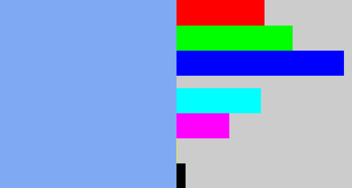 Hex color #7fa9f3 - carolina blue