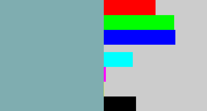 Hex color #7fadb0 - bluegrey