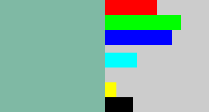Hex color #7fb9a4 - pale teal