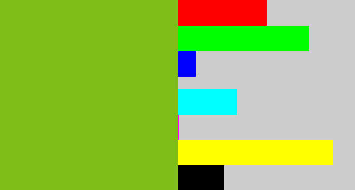 Hex color #7fbd19 - apple green