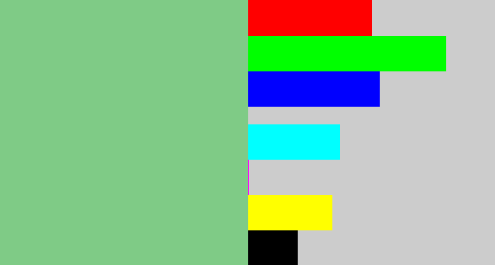 Hex color #7fcb86 - soft green