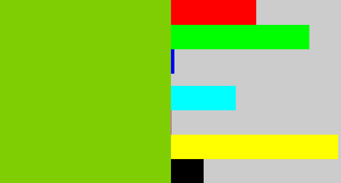 Hex color #7fce04 - dark lime green