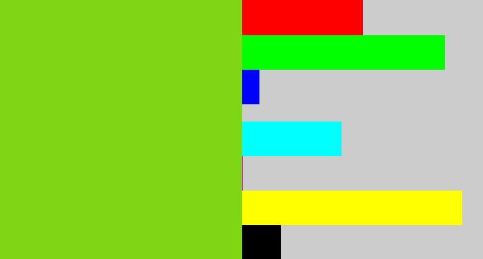 Hex color #7fd713 - apple green