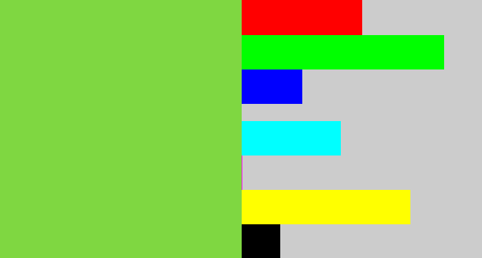 Hex color #7fd741 - kiwi green