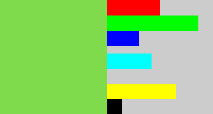 Hex color #7fdb4c - kiwi green