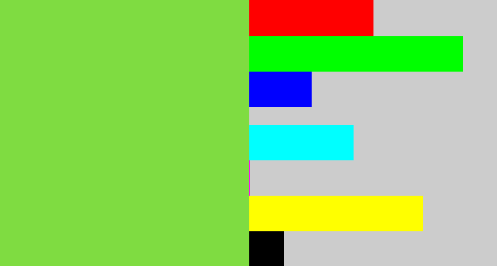 Hex color #7fdc41 - kiwi green