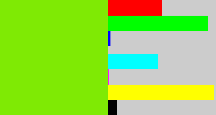 Hex color #7fea04 - bright lime