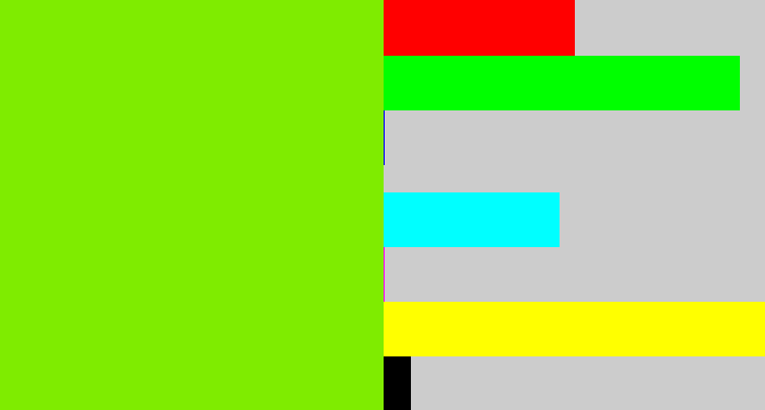 Hex color #7fec00 - bright lime