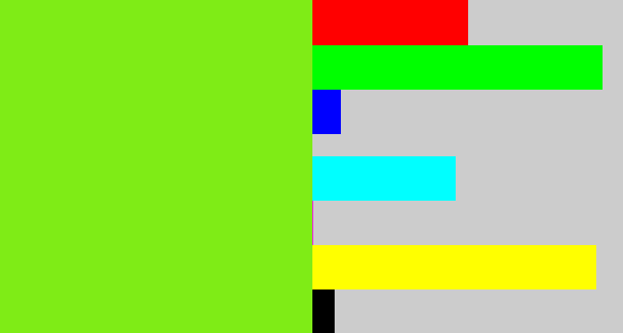 Hex color #7fec16 - bright lime