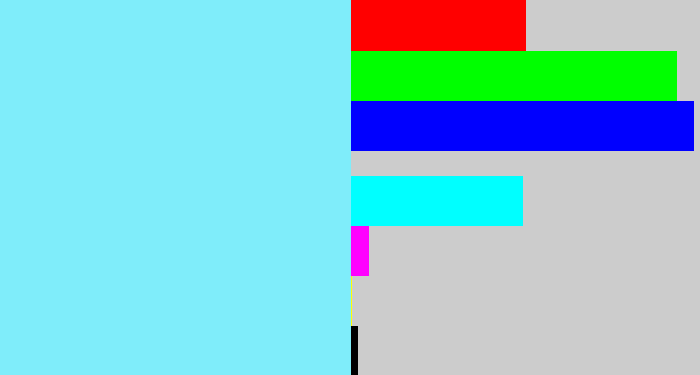 Hex color #7fedfa - robin egg blue