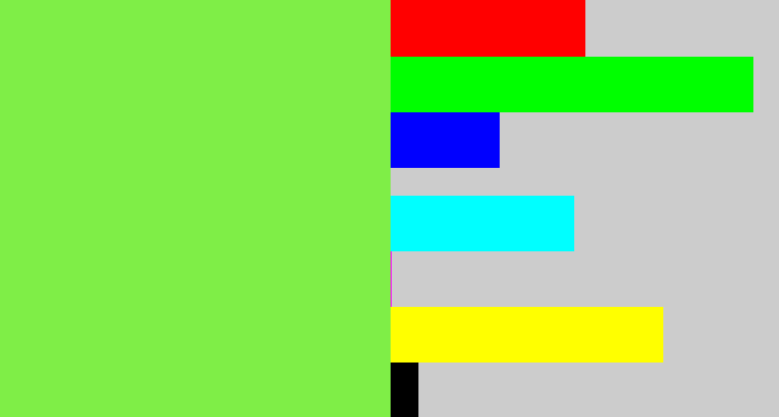 Hex color #7fee47 - kiwi green