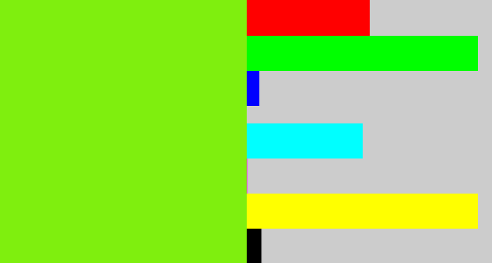 Hex color #7fef0e - bright lime