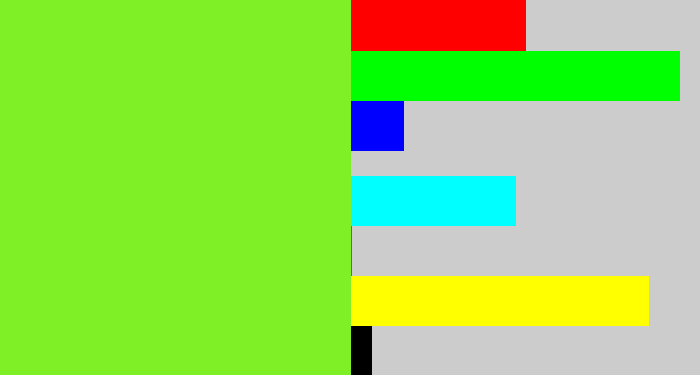 Hex color #7ff025 - kiwi green